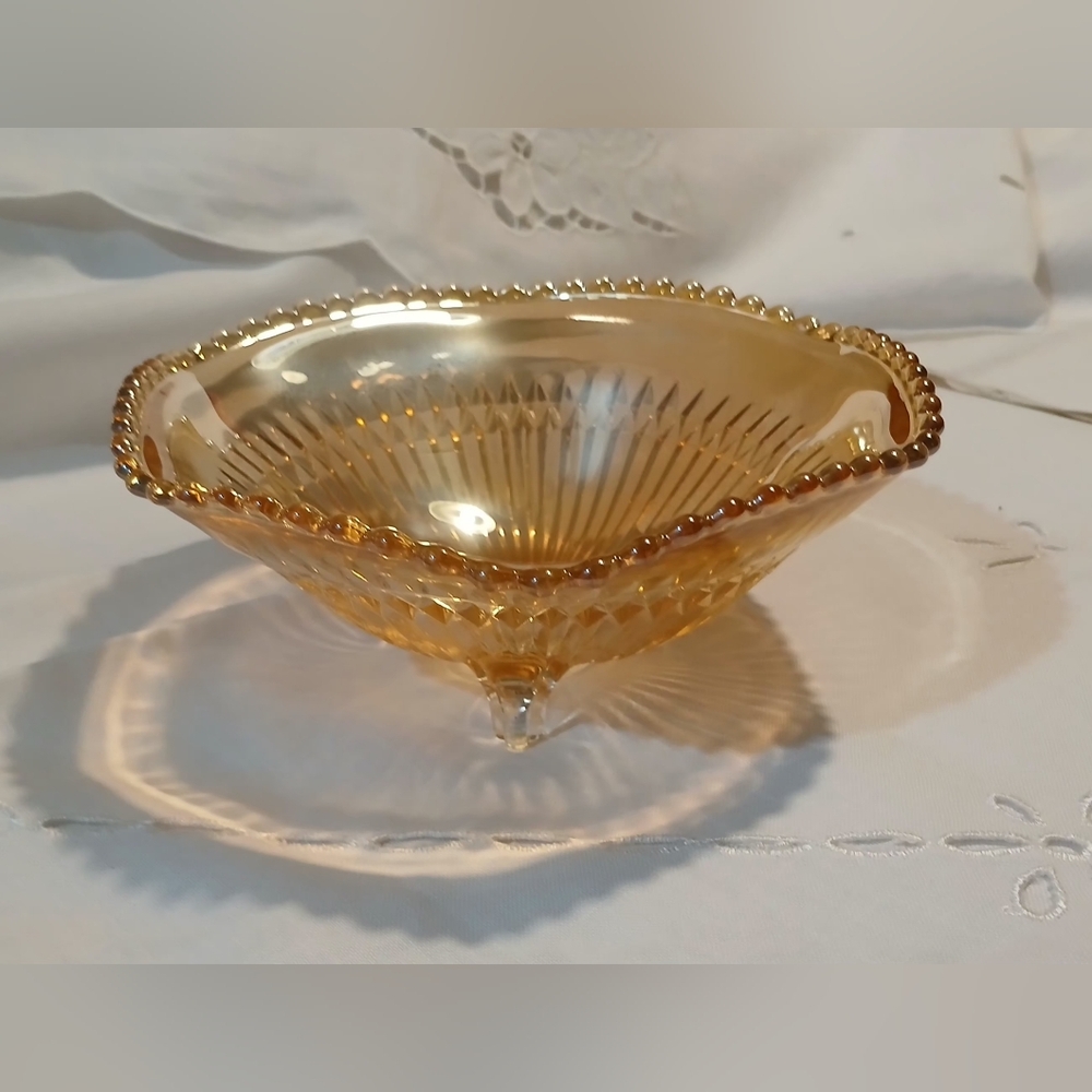 Vintage Amber Glass Bowl